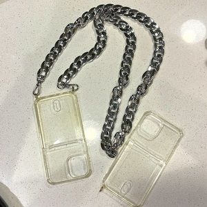 iPhone case with decorative chain.
